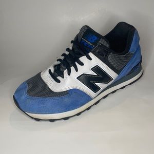 NEW BALANCE 574-MENS 8.5 8 1/2 BLUE BLACK AND WHITE
